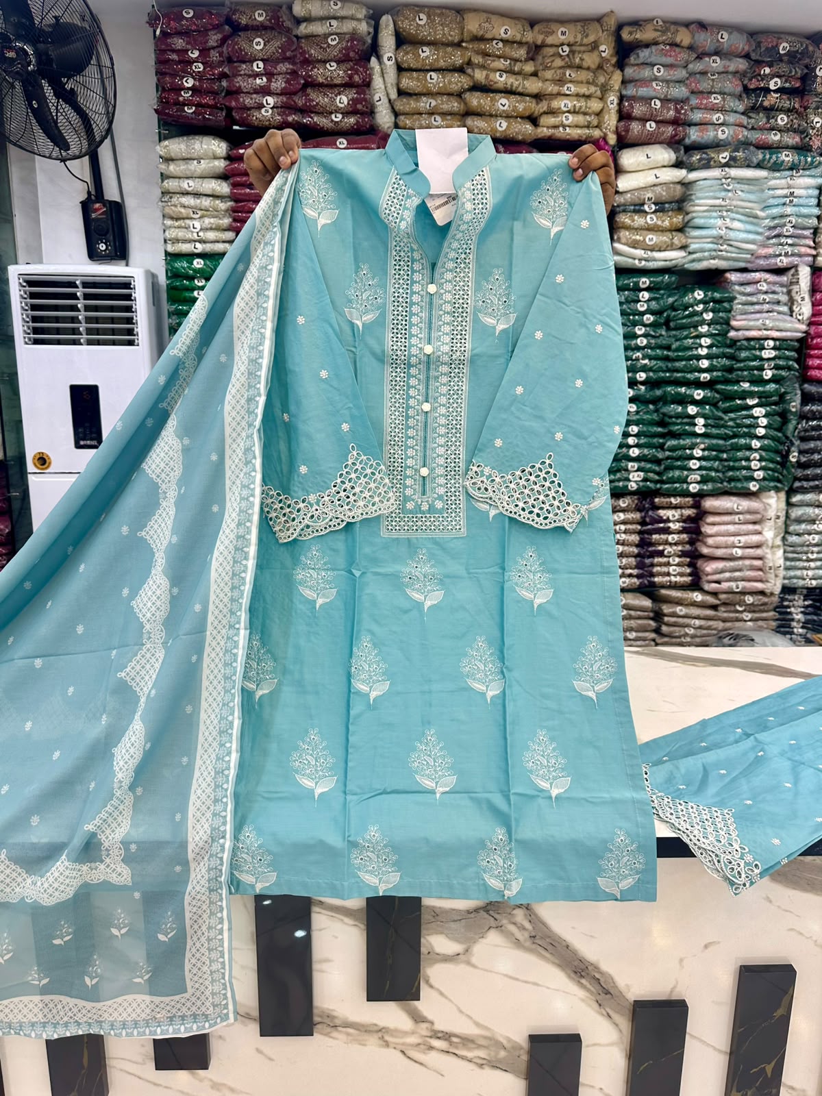 HT 314 - Cotton Lawn 3 Piece Dress | Elegant Summer Collection | Andaaz Boutique