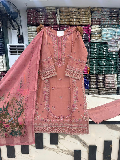 HT 313 - Women's Cotton Lawn  Suit | Premium Summer Wear | Andaaz Boutique