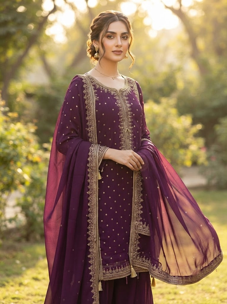 PH 29 - Luxury Party Wear 3 Piece Suit for Women | Wedding Collection | Andaaz Boutique