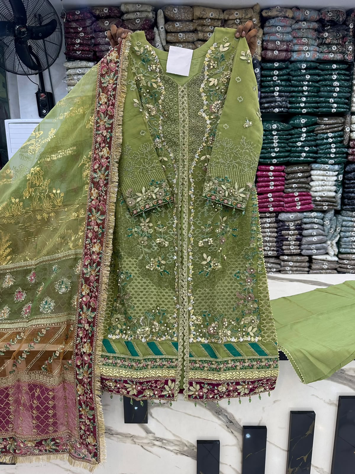 SJ 338 - Luxury Organza Party Wear Dress for Women | Andaaz Boutique