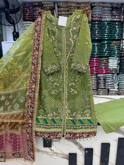 SJ 338 - Luxury Organza Party Wear Dress for Women | Andaaz Boutique