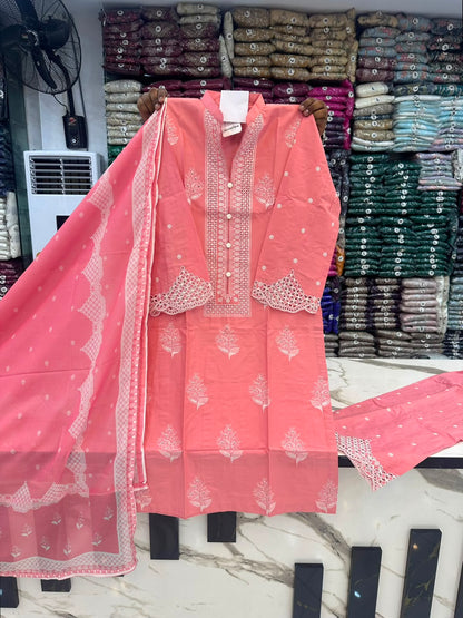 HT 314 -  Cotton Lawn 3 Piece Dress | Elegant Summer Collection | Andaaz Boutique