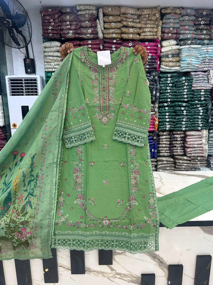 HT 313 - Women's Cotton Lawn  Suit | Premium Summer Wear | Andaaz Boutique