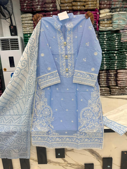 HT 309 - Cotton Lawn Dress for Women | 3 Piece Summer Suit | Andaaz Boutique