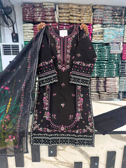 HT 313 - Women's Cotton Lawn  Suit | Premium Summer Wear | Andaaz Boutique