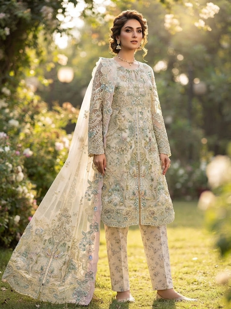 SJ 339 - Elegant Luxury Women's Party Wear Suit | Formal Collection