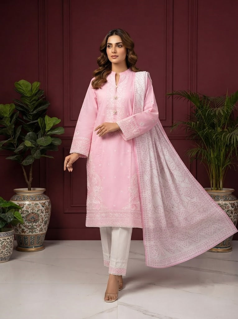 HT 309 - Cotton Lawn Dress for Women | 3 Piece Summer Suit | Andaaz Boutique