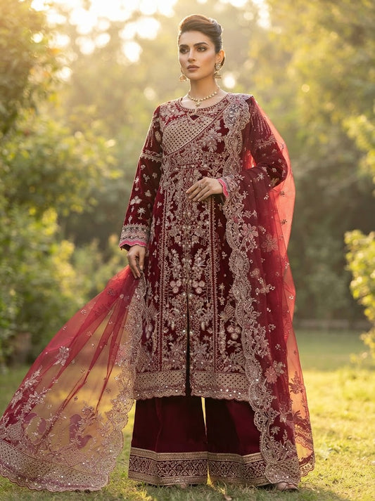 HN 140 -  Designer Wedding & Party Wear 3 Piece Suit | Luxury Collection Pakistan