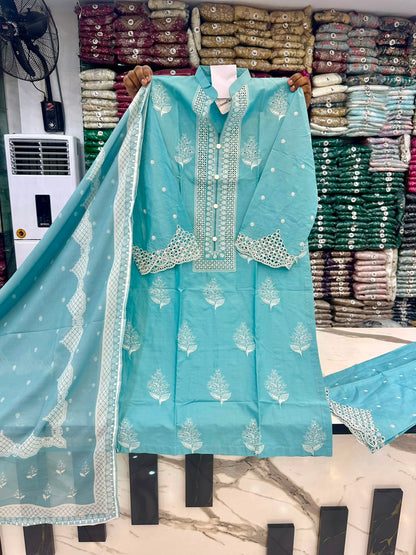 HT 314 -  Cotton Lawn 3 Piece Dress | Elegant Summer Collection | Andaaz Boutique