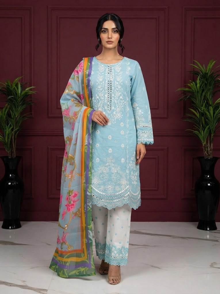 HT 312 - Luxury Cotton Lawn 3 Piece Suit | Pakistani Summer Collection | Andaaz Boutique