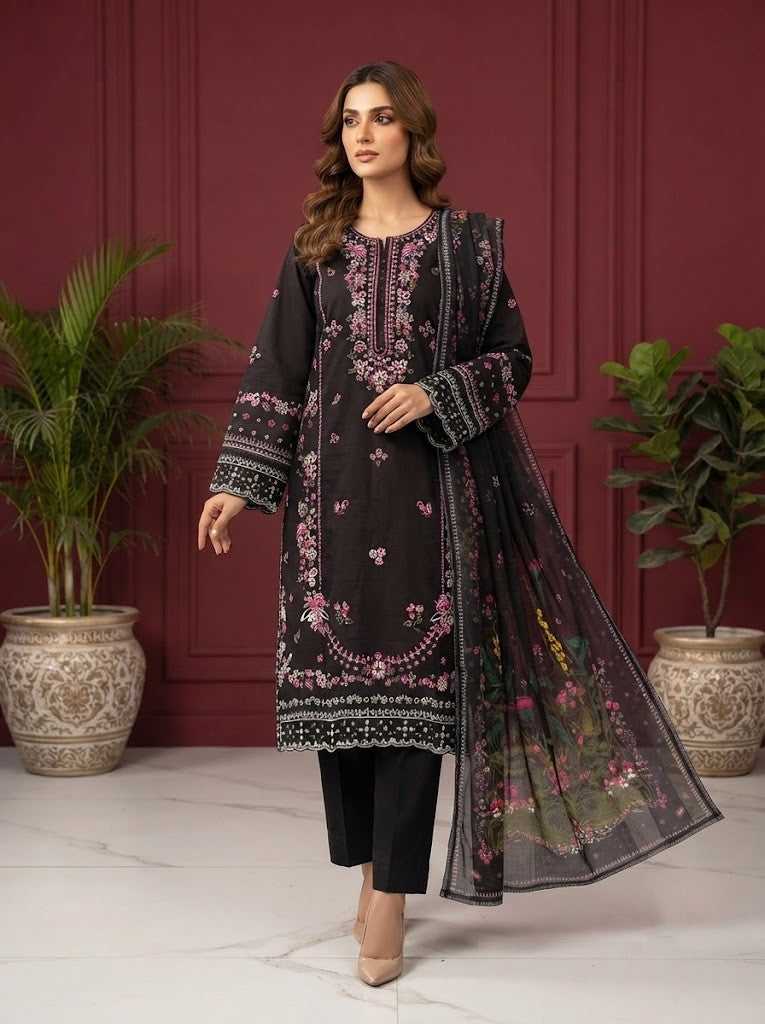 HT 313 - Women's Cotton Lawn  Suit | Premium Summer Wear | Andaaz Boutique