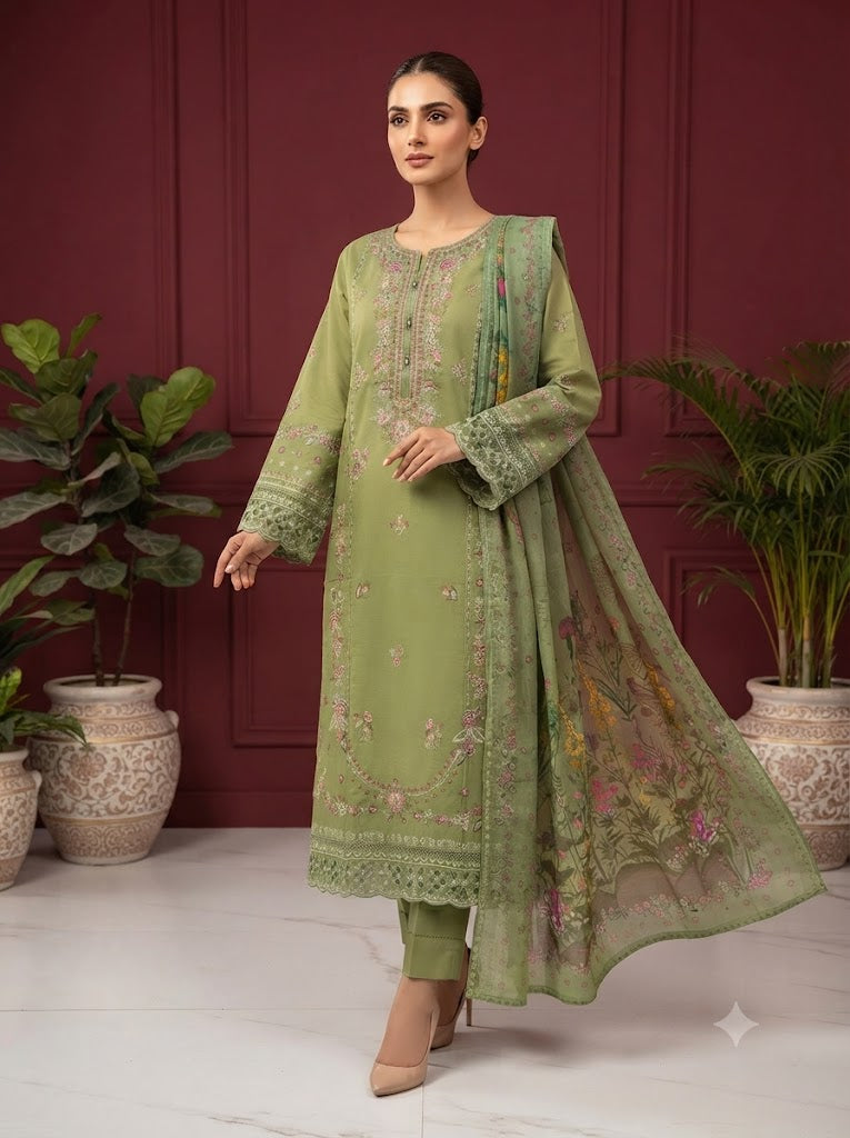 HT 313 - Women's Cotton Lawn  Suit | Premium Summer Wear | Andaaz Boutique