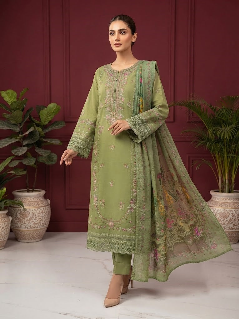 HT 313 - Women's Cotton Lawn  Suit | Premium Summer Wear | Andaaz Boutique